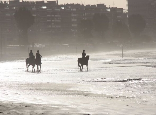  Pbaños a caballo en la playa de Chevillon